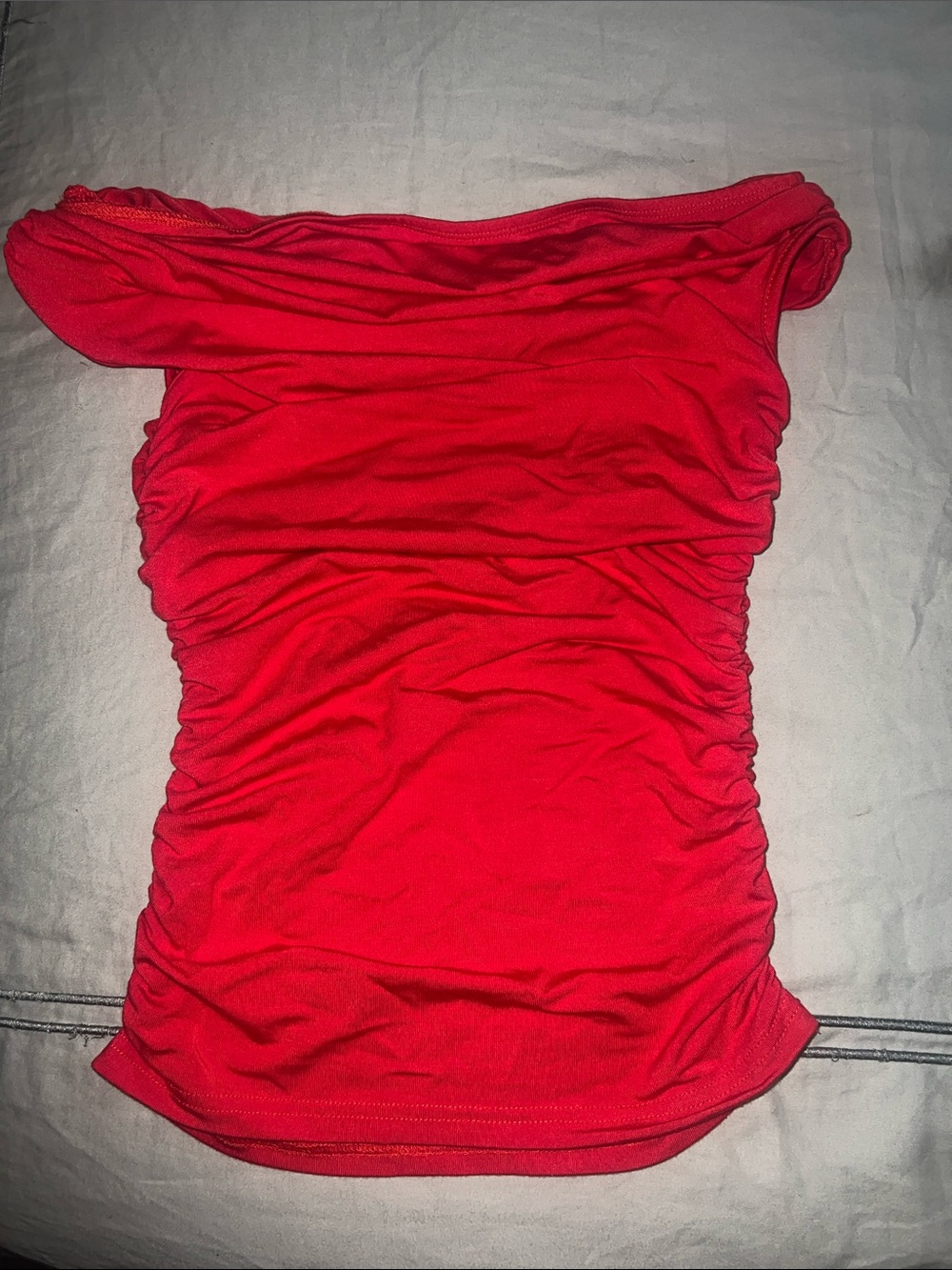 SHEIN Red Off-Shoulder Ruched Camisole
